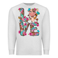 Oatmeal Heather love little cute cow Premium Sweatshirt - NancyCooperArtShop