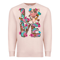 Pale Pink love little cute cow Premium Sweatshirt - NancyCooperArtShop