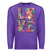 Purple love little cute cow Premium Sweatshirt - NancyCooperArtShop