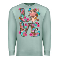 Seafoam love little cute cow Premium Sweatshirt - NancyCooperArtShop