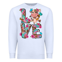 White love little cute cow Premium Sweatshirt - NancyCooperArtShop