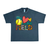 Midnight Navy my heart is on that field softball Urban Heavy Tee - HRA Design Shop