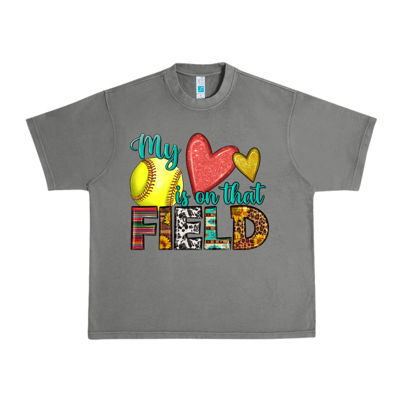 My Heart Is On That Field Softball Urban Heavy Tee by HRA Design Shop | Teevron