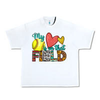 White my heart is on that field softball Urban Heavy Tee - HRA Design Shop