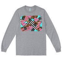 Heather Grey race day background Long Sleeve Tee - AdoDesignShop