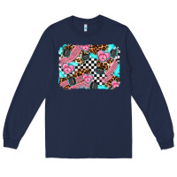 Navy race day background Long Sleeve Tee - AdoDesignShop