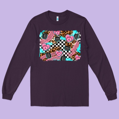Race Day Background Long Sleeve Tee Designed By Adodesignshop