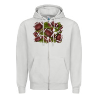 Dove Grey football background Zipper Hoodie - BarkalooDesign