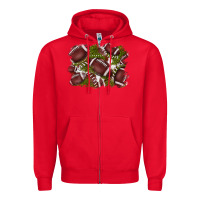 Red football background Zipper Hoodie - BarkalooDesign
