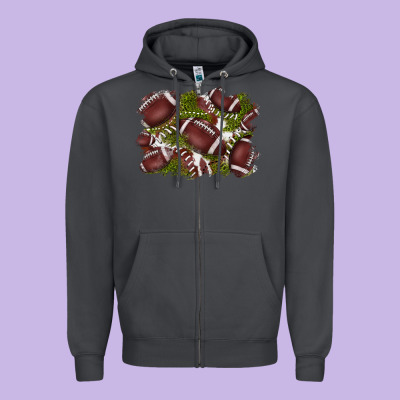 Football Background Zipper Hoodie Designed By Barkaloodesign