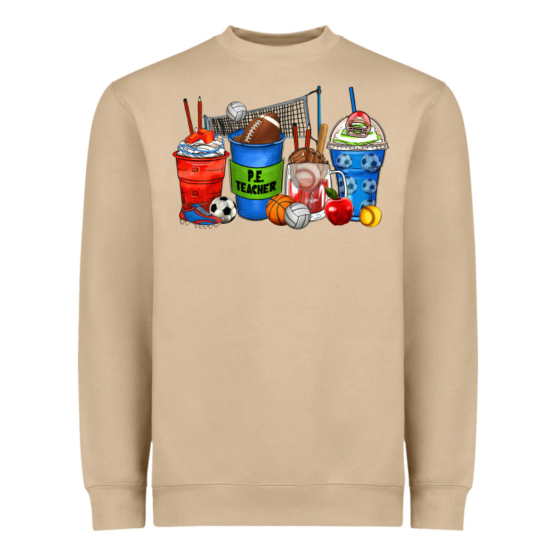 P.e. Teacher Coffee Cups Heavyweight Sweatshirt by Zillion Design Studio | Teevron