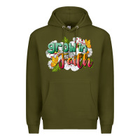 Army Green Grow In Faith Premium Hoodie - LillyAllenDesigns