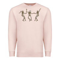 Pale Pink dancing skeletons Premium Sweatshirt - MaliasSmallBusiness