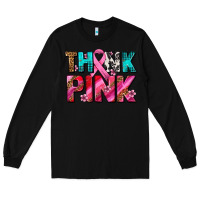 Black think pink cancer ribbon Long Sleeve Tee - AdoDesignShop