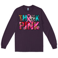 Plum think pink cancer ribbon Long Sleeve Tee - AdoDesignShop