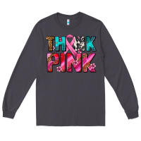 Smoke think pink cancer ribbon Long Sleeve Tee - AdoDesignShop