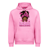 Fuchsia Pink afro messy bun breast cancer warrior Urban Hoodie - texasbilliewilder