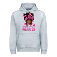 Heather Grey afro messy bun breast cancer warrior Urban Hoodie - texasbilliewilder