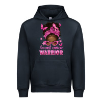 Navy afro messy bun breast cancer warrior Urban Hoodie - texasbilliewilder