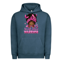 Pigment Midnight Navy afro messy bun breast cancer warrior Urban Hoodie - texasbilliewilder