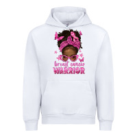 White afro messy bun breast cancer warrior Urban Hoodie - texasbilliewilder