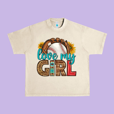 Love My Girl Baseball Urban Heavy Tee Designed By Hra Design Shop