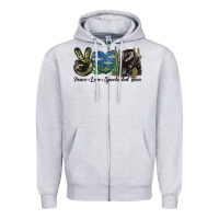 Peace Love Spectacled Bear Zipper Hoodie | Teevron