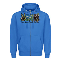 True Royal Peace Love Spectacled Bear Zipper Hoodie - LillyAllenDesigns