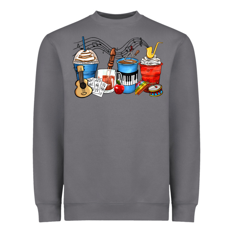 Music Teacher Coffee Cups Heavyweight Sweatshirt by Zillion Design Studio | Teevron