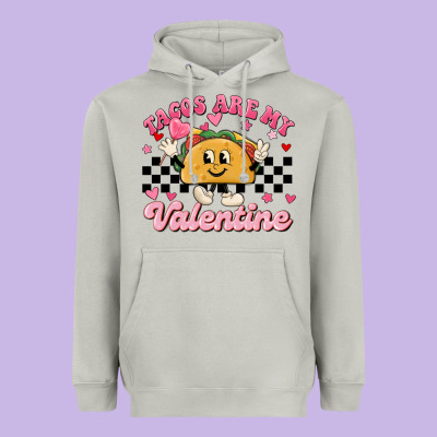 Tacos Are My Valentine Heavyweight Hoodie Designed By Maliassmallbusiness