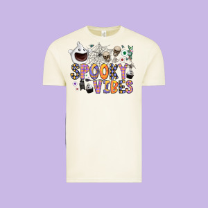 Spooky Vibes Vintage Tee Designed By Cowhidedigitalart