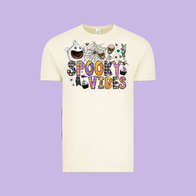 Spooky Vibes Vintage Tee Designed By Cowhidedigitalart