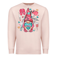 Pale Pink nurse with heart Premium Sweatshirt - NancyCooperArtShop