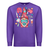 Purple nurse with heart Premium Sweatshirt - NancyCooperArtShop