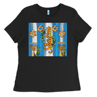 Black shalom with star of david Ladies Tee - AdoDesignShop