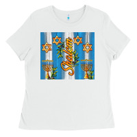 White shalom with star of david Ladies Tee - AdoDesignShop