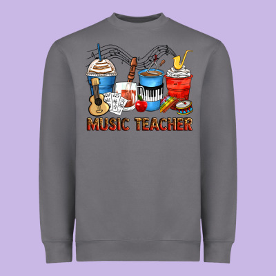 Music Teacher Coffee Cups Heavyweight Sweatshirt Designed By Zillion Design Studio