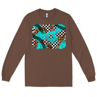 Chestnut race day turquoise background Long Sleeve Tee - AdoDesignShop