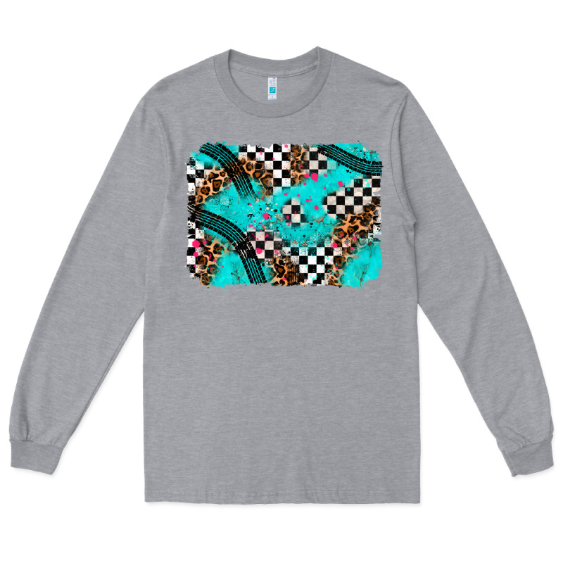 Race Day Turquoise Background Long Sleeve Tee by AdoDesignShop | Teevron