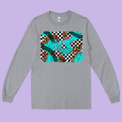 Race Day Turquoise Background Long Sleeve Tee Designed By Adodesignshop