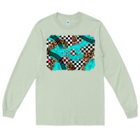 Matcha race day turquoise background Long Sleeve Tee - AdoDesignShop
