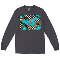 Smoke race day turquoise background Long Sleeve Tee - AdoDesignShop
