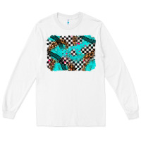 White race day turquoise background Long Sleeve Tee - AdoDesignShop