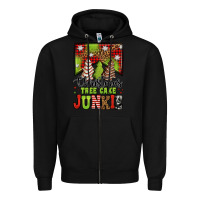Black Christmas tree cake junkie Zipper Hoodie - Jasminsmagicworld