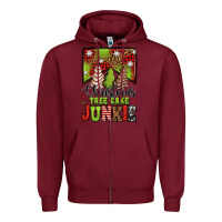 Burgundy Christmas tree cake junkie Zipper Hoodie - Jasminsmagicworld