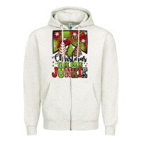 Oatmeal Heather Christmas tree cake junkie Zipper Hoodie - Jasminsmagicworld