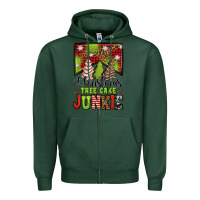 Sports Green Christmas tree cake junkie Zipper Hoodie - Jasminsmagicworld
