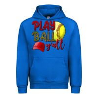 Cobalt Play ball y'all Softball Urban Hoodie - NancyCooperArtShop