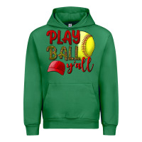 Emerald Play ball y'all Softball Urban Hoodie - NancyCooperArtShop