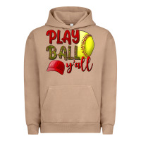 Pigment Burro Play ball y'all Softball Urban Hoodie - NancyCooperArtShop